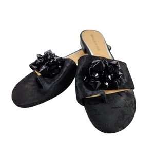 Donald Pliner Braded Slip On Floral Jaquard Low Heel Sandals Womens Size 10